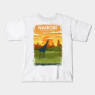 Nairobi National Park Travel Poster Kids T-Shirt